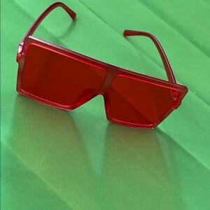 Bold Red Square Sunglasses